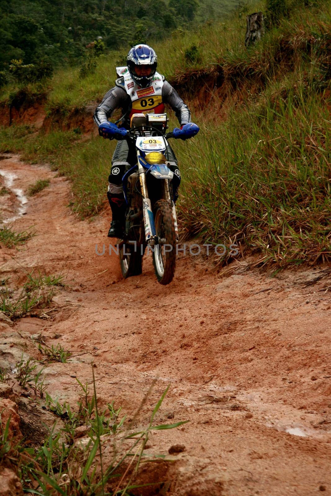 porto seguro, bahia / brazil - april 12, 2009: motorcyclist during motocross enduro in the city of Porto Seguro, in southern Bahia...