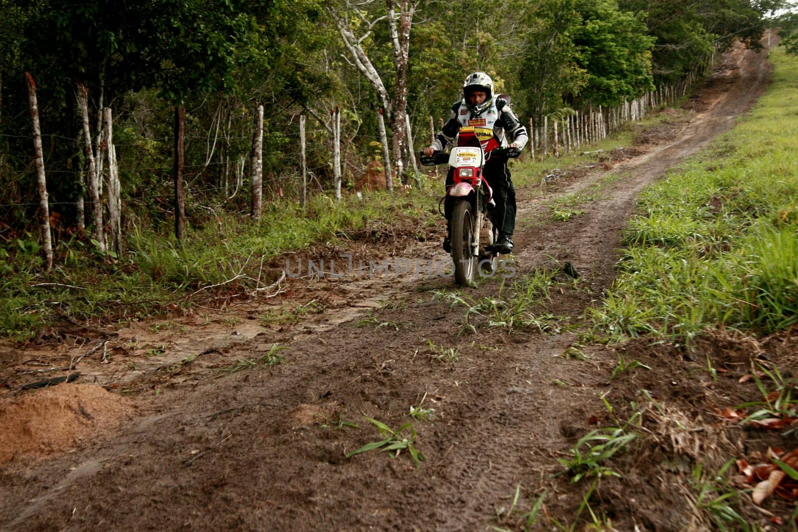 porto seguro, bahia / brazil - april 12, 2009: motorcyclist during motocross enduro in the city of Porto Seguro, in southern Bahia...