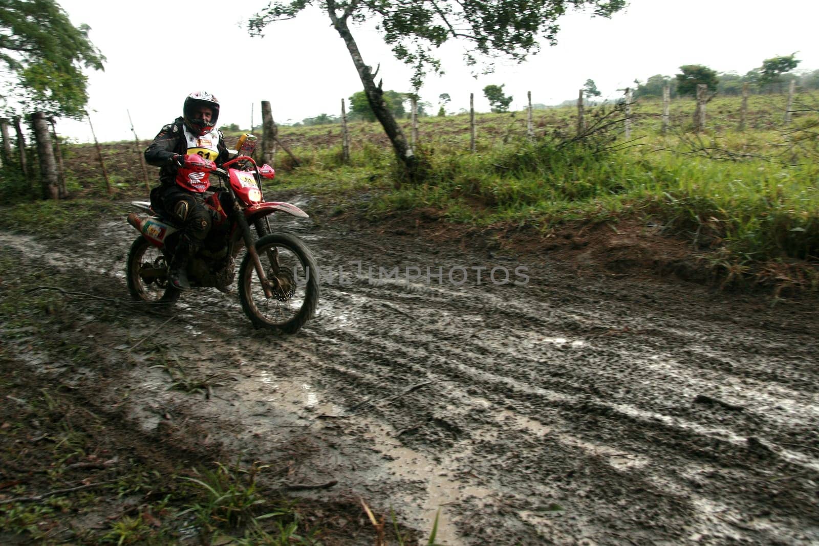 porto seguro, bahia / brazil - april 12, 2009: motorcyclist during motocross enduro in the city of Porto Seguro, in southern Bahia...