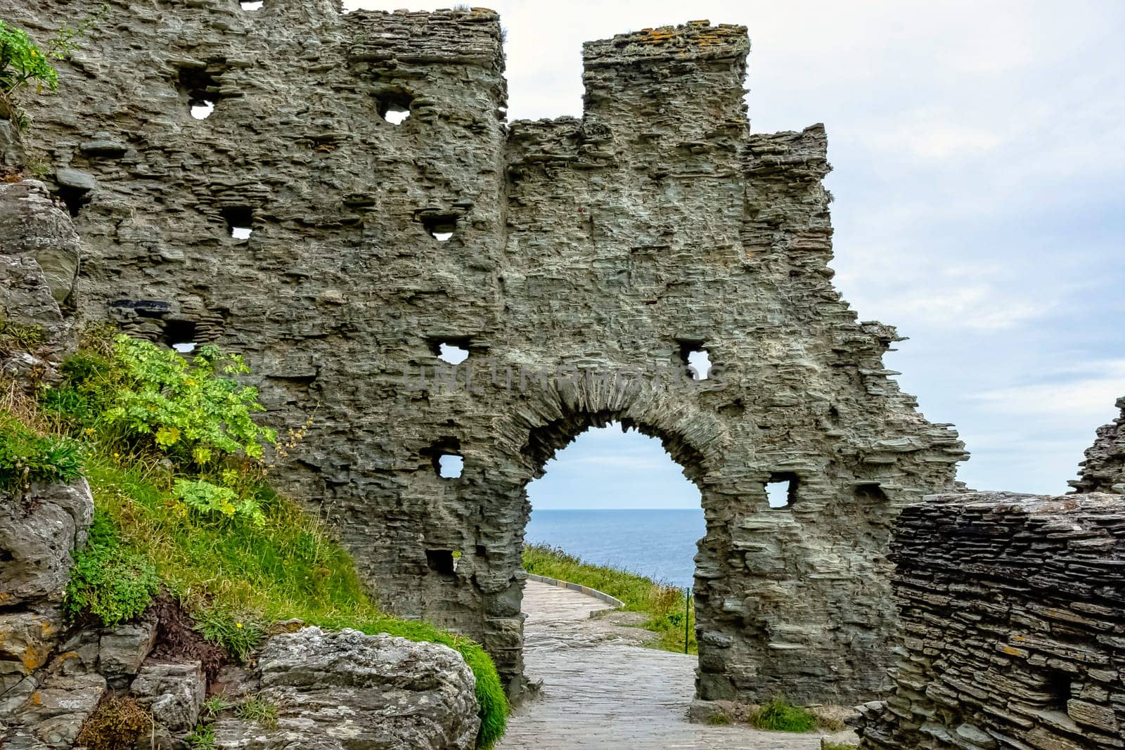 Remains of Tintagel Castle - Tintagel, Cornwall, United Kingdom on 02 September 2020