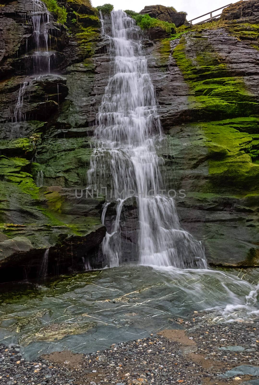 Tintagel Haven beach waterfall - Tintagel, Cornwall, United Kingdom