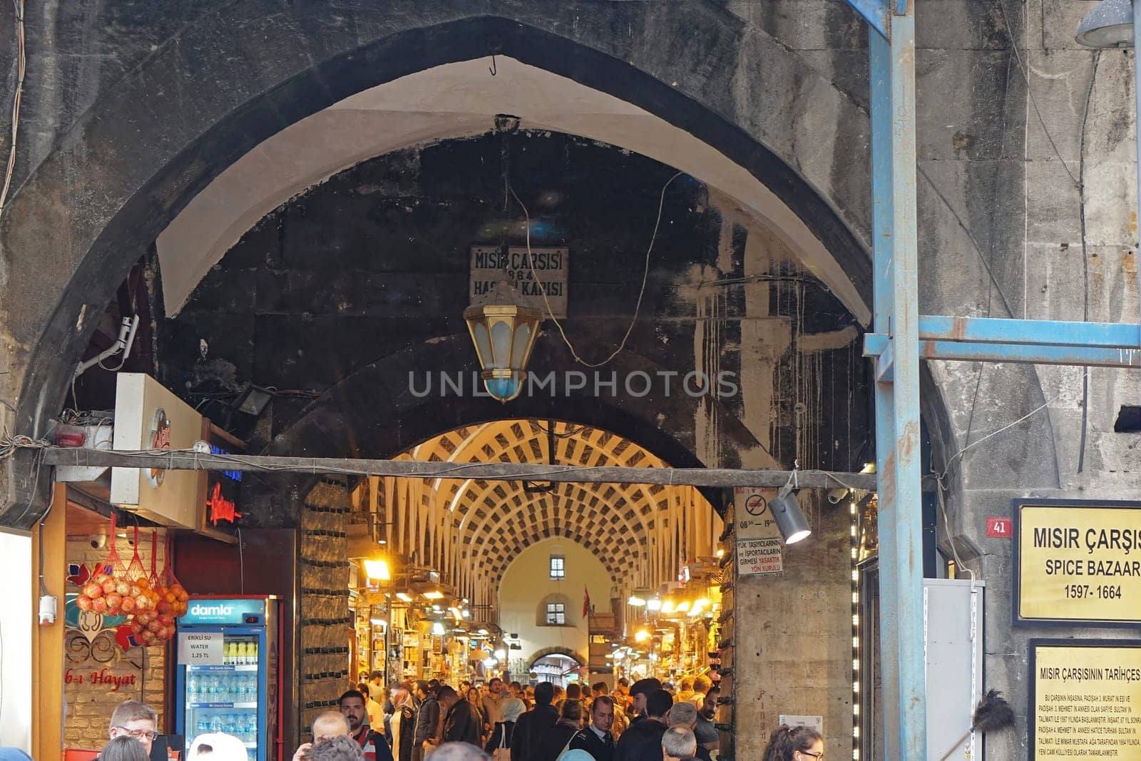 ISTANBUL, TURKEY - OCTOBER 02, 2017: Entrance to spice market hall in Istanbul, Turkey.