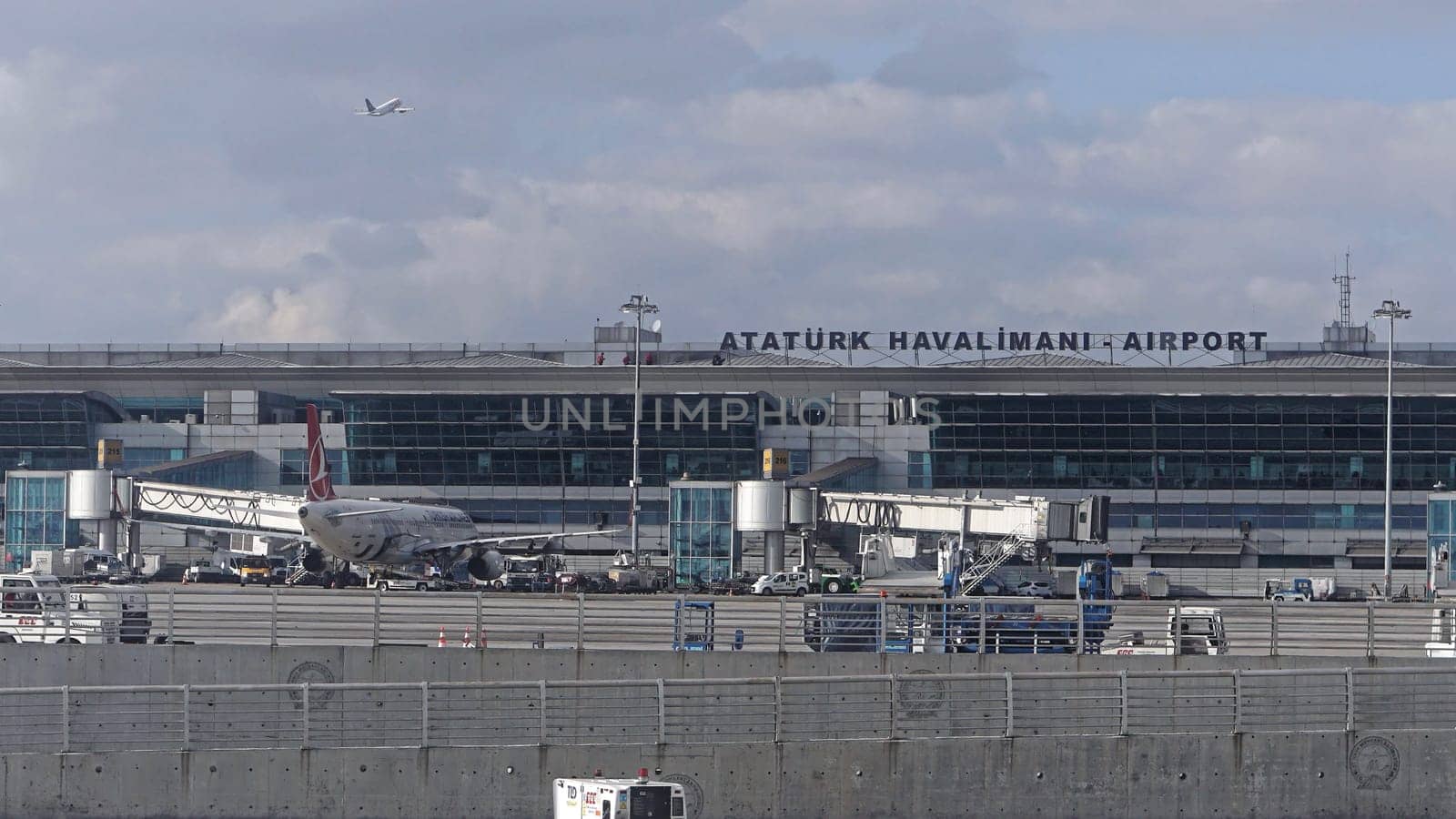 ISTANBUL, TURKEY - OCTOBER 03, 2017: Ataturk main airport building in Istanbul, Turkey.