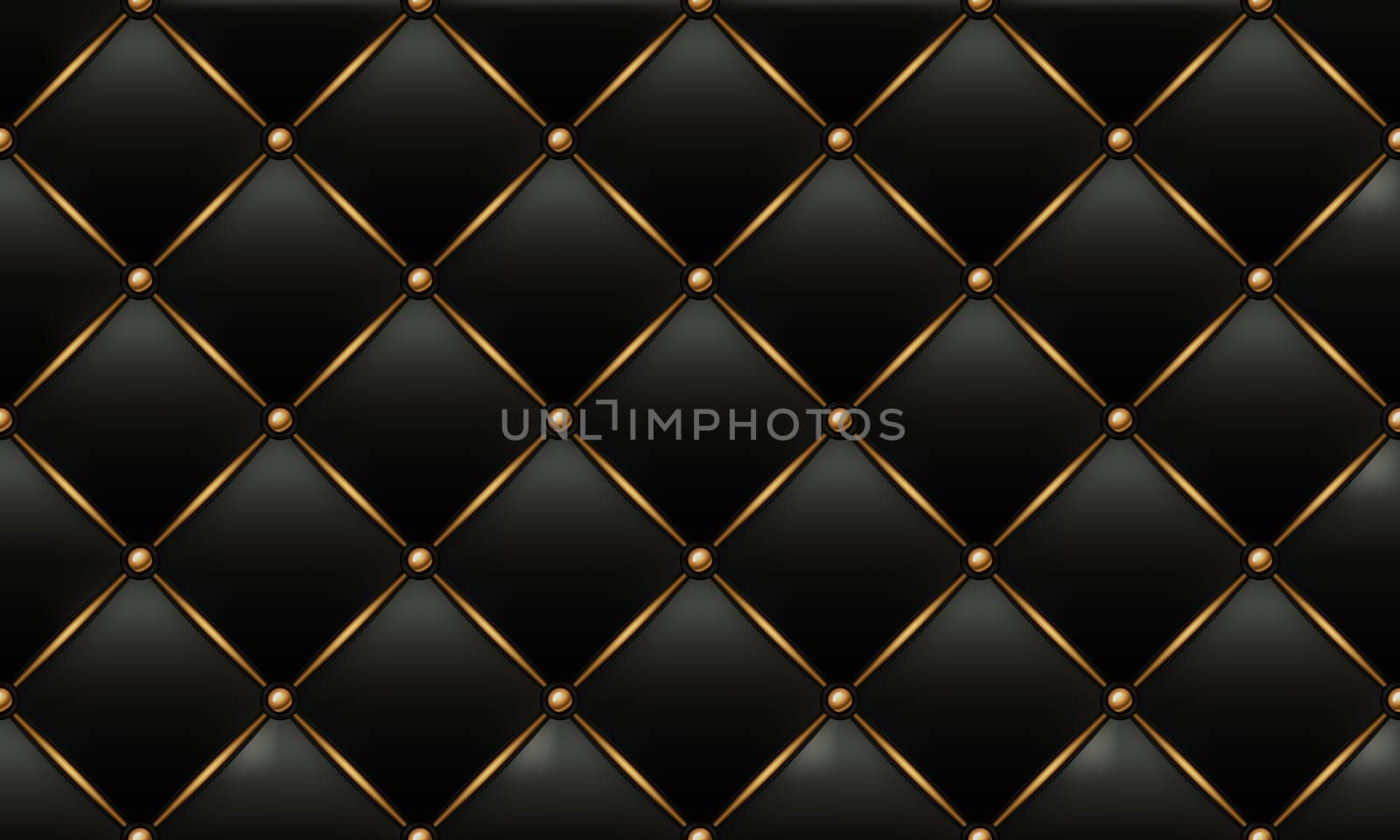 The Gold and Black Texture of the Leather Quilted Skin - Background Illustration, Vector