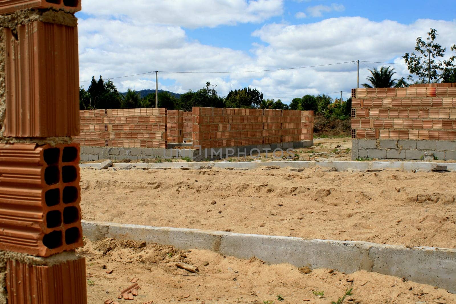 itamaraju, bahia / brazil - september 4, 2008: construction of houses of the brazilian popular happiness program in the city of Itamaraju, in the south of Bahia.