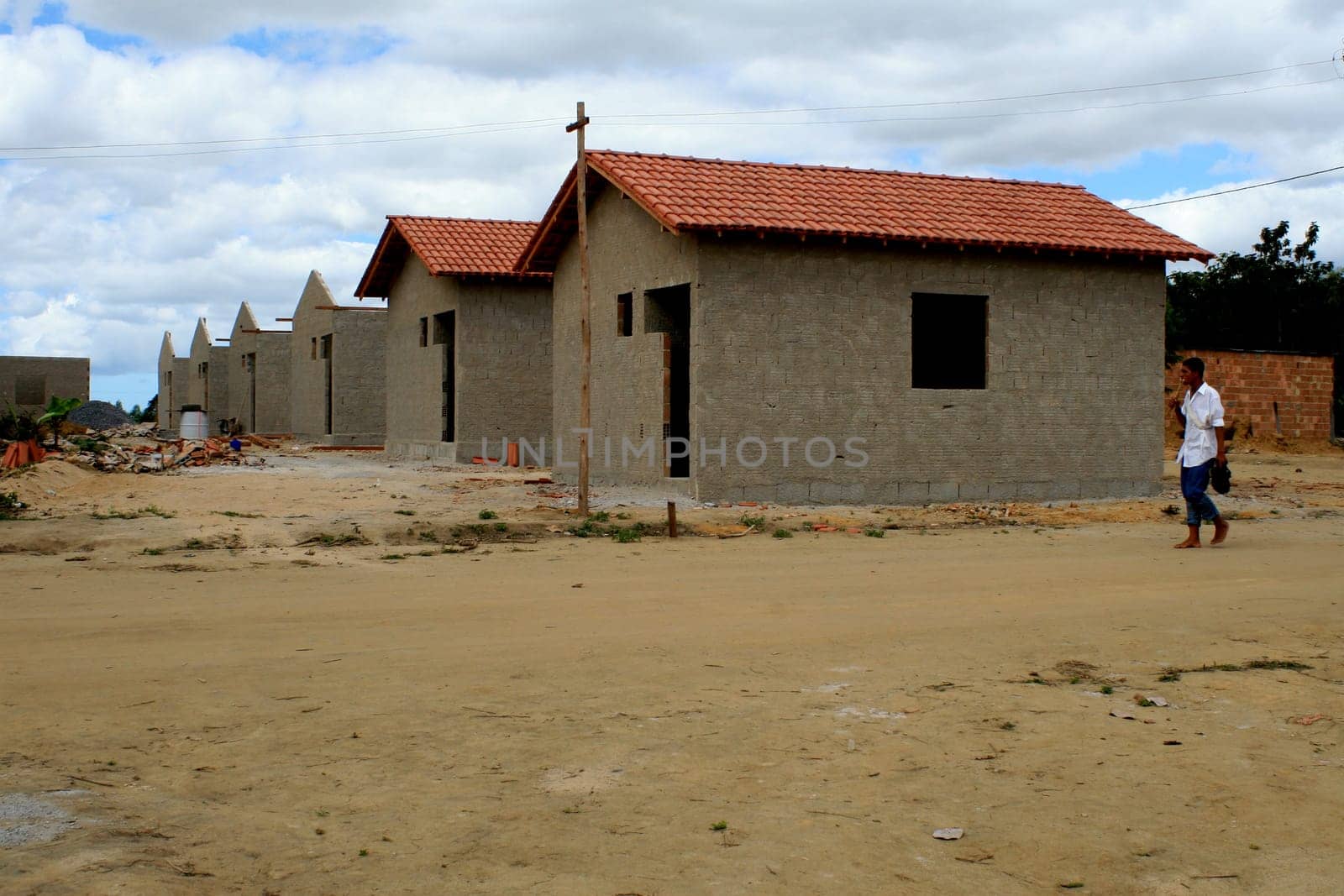 itamaraju, bahia / brazil - september 4, 2008: construction of houses of the brazilian popular happiness program in the city of Itamaraju, in the south of Bahia.