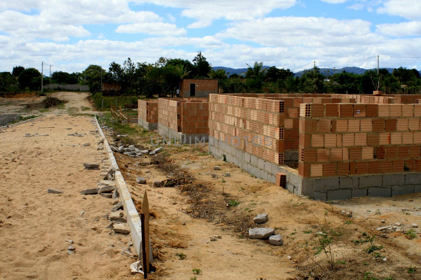 itamaraju, bahia / brazil - september 4, 2008: construction of houses of the brazilian popular happiness program in the city of Itamaraju, in the south of Bahia.