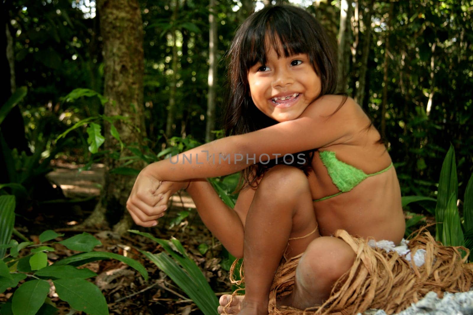 porto seguro, bahia / brazil - april 14, 2009: Pataxo Indians are seen in the village Jaqueira in the city of Porto Seguro, in the south of Bahia..