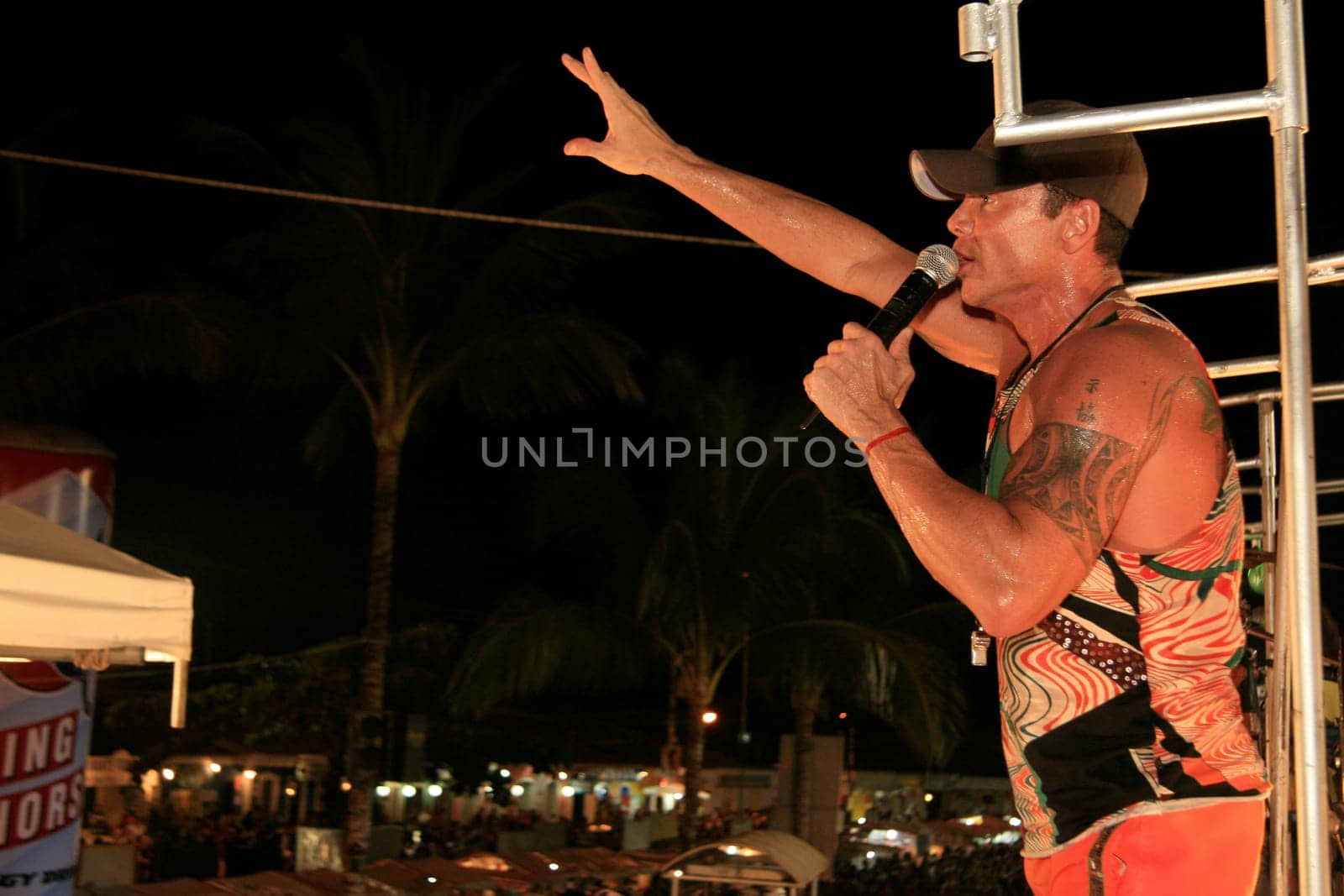 porto seguro, bahia / brazil - february 24, 2009: the singer Netinho is seen during a performance at the carnival in the city of Porto Seguro...