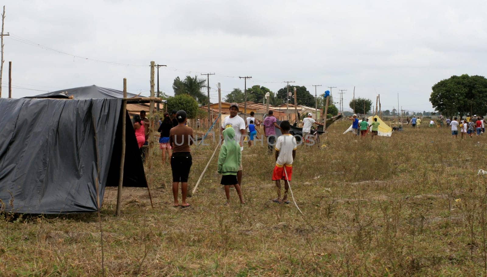 eunapolis, bahia / brazil - april 8, 2009: members of the Movimento Sente Terra - MST - are seen during the occupation of a farm invaded in the rural area of the municipality of Eunapolis....