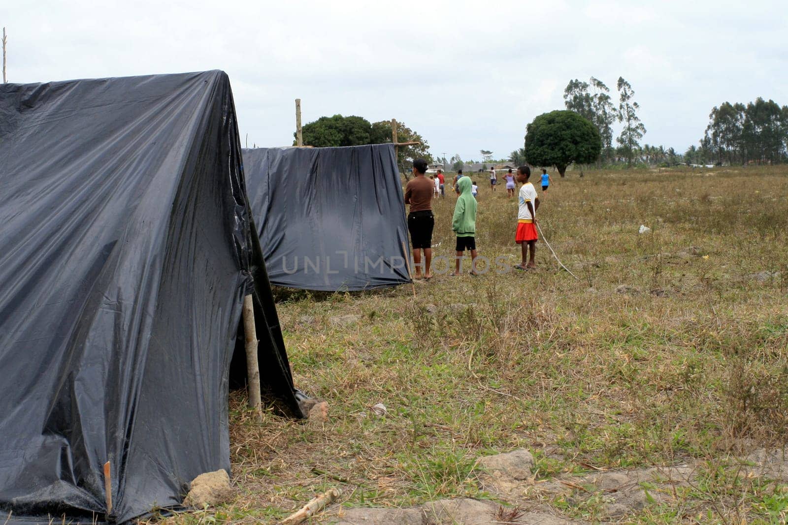 eunapolis, bahia / brazil - april 8, 2009: members of the Movimento Sente Terra - MST - are seen during the occupation of a farm invaded in the rural area of the municipality of Eunapolis....