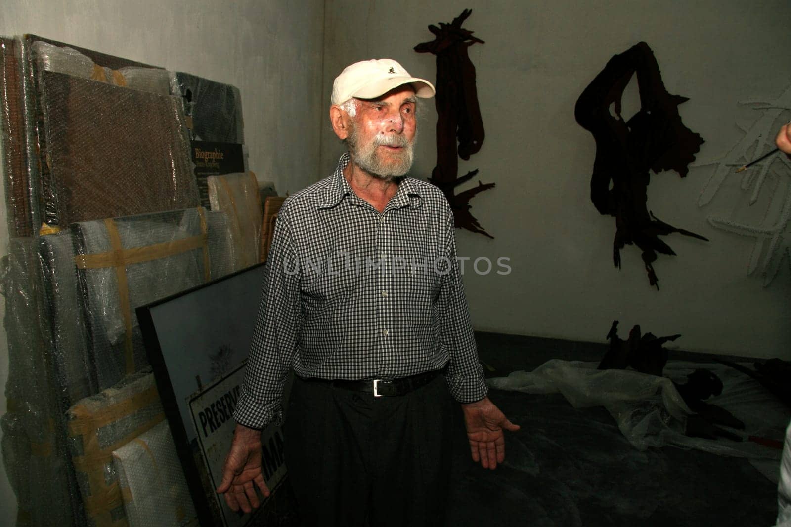 nova vicosa, bahia / brazil - october 27, 2008: Frans Krajcberg, artist and environmentalist, is seen at Sitio Natura in the city of Nova Vicosa, in southern Bahia.