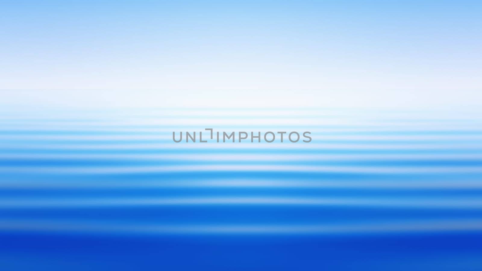 Abstract motion blurred background - blue sea waves under clear sky. Misty milky haze over a calm flowing water surface in the White Nights season. Space for copy and design..