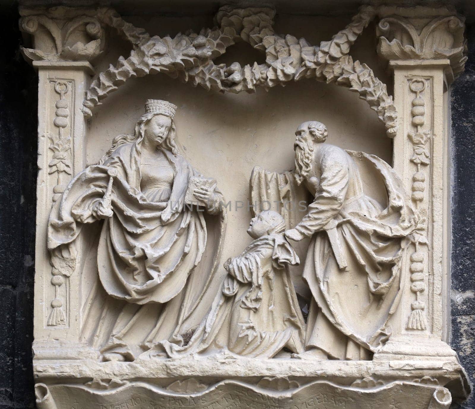 Architectural details from the external walls of St Stephen's Cathedral in Vienna, Austria