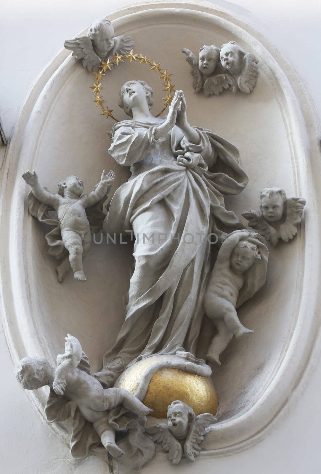 Virgin Mary street statue in Vienna, Austria