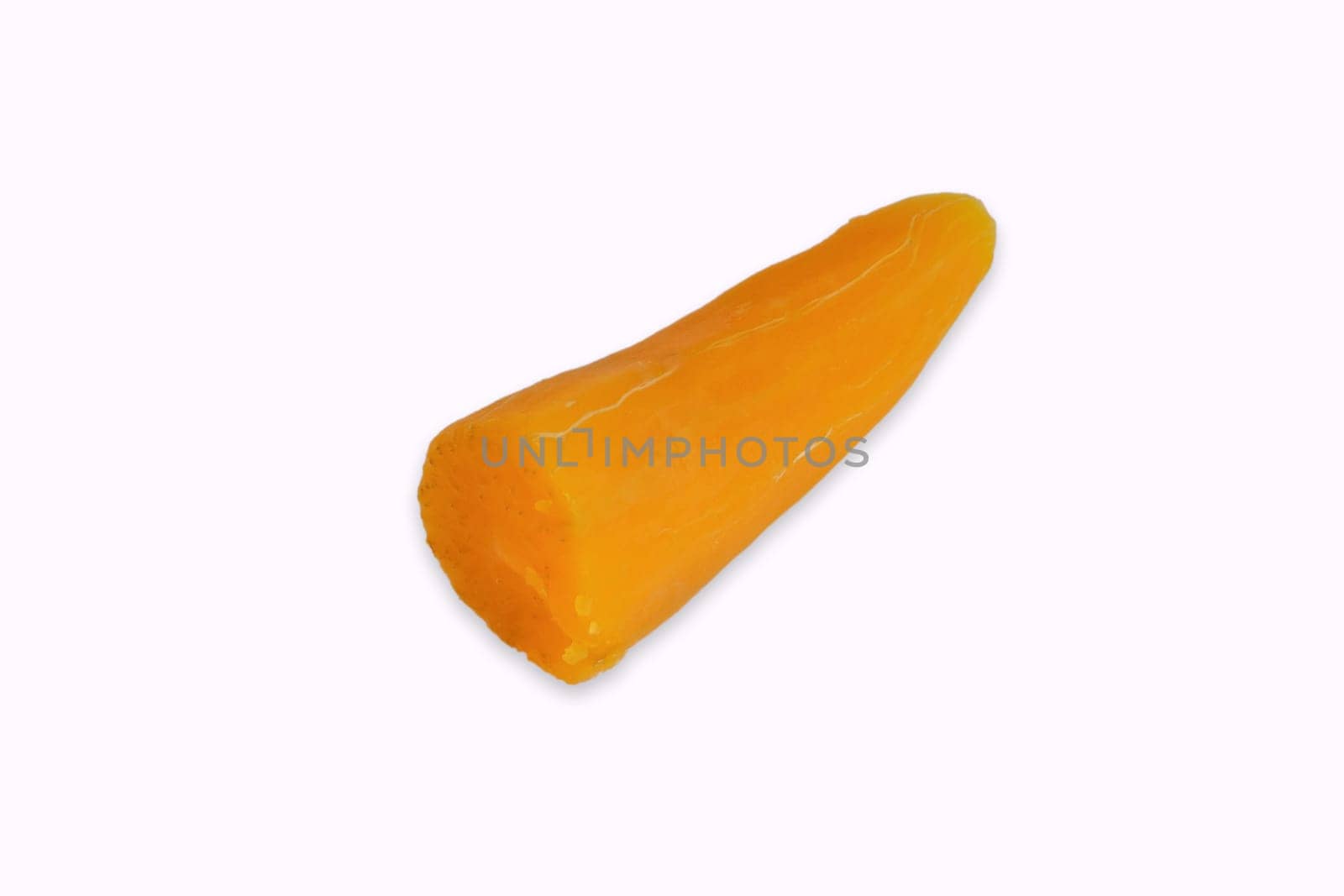 Ubi rebus or steam cassava is traditional malay dish on white background. Selective focus