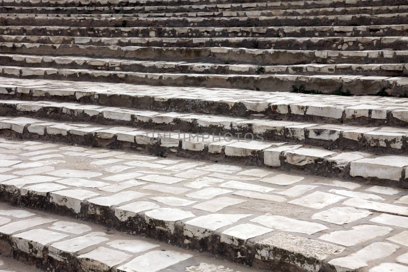 Stone stairs in front of the amphitheater in El-Jem, Tunisia