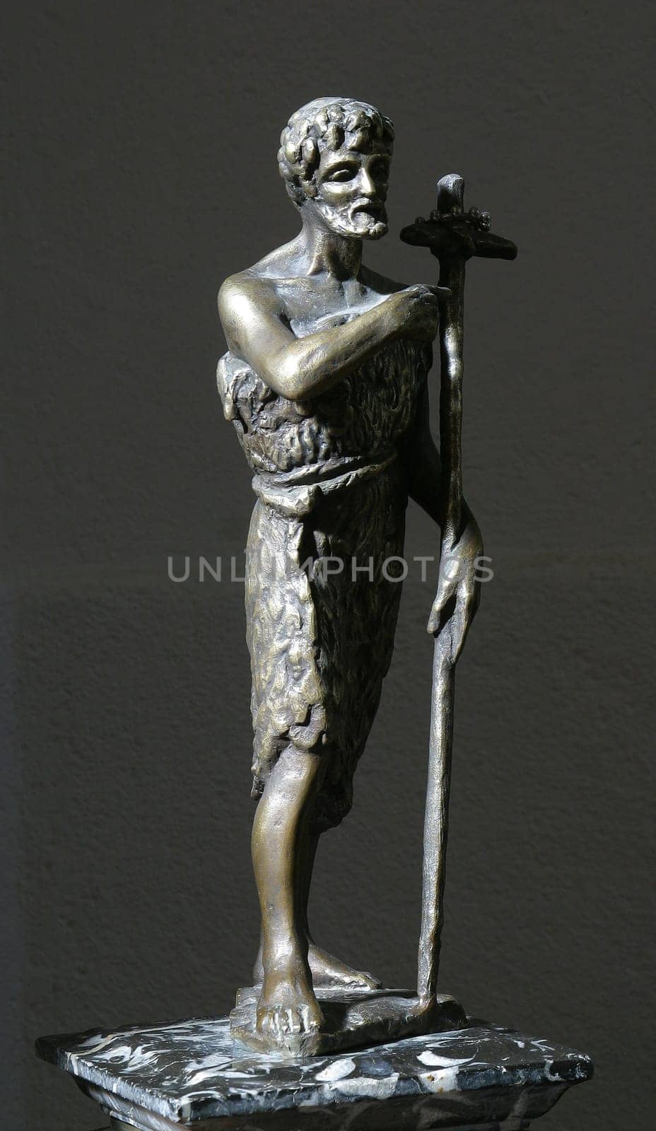 Saint John the Baptist statue in parish church of the Holy Trinity in Krasic, Croatia
