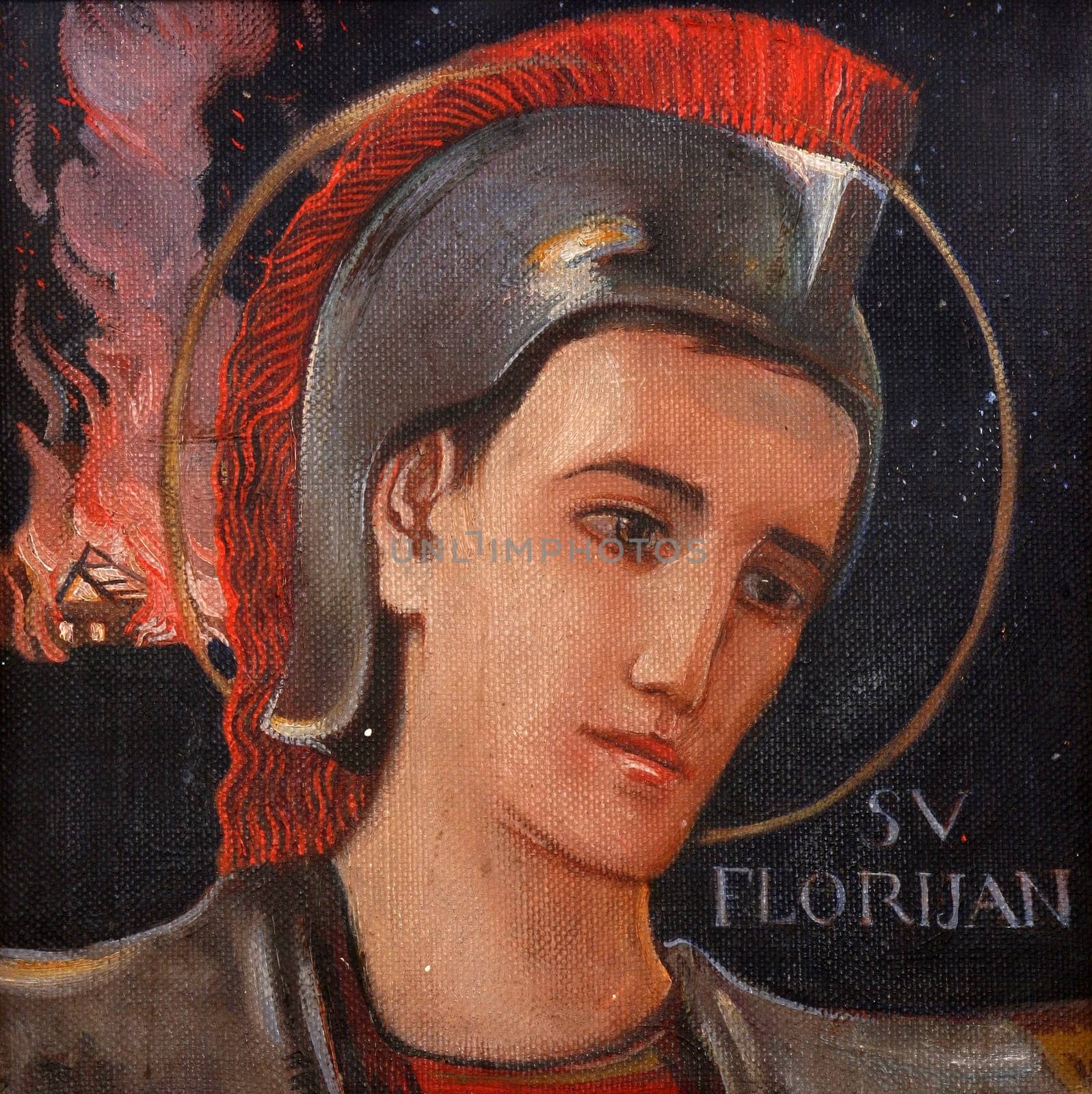 Saint Florian, Parish church of the Holy Trinity in Krasic, Croatia