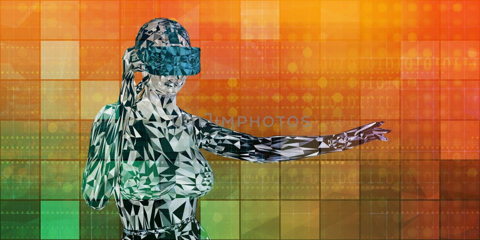 Futuristic Virtual Reality Background or VR AR XR Concept