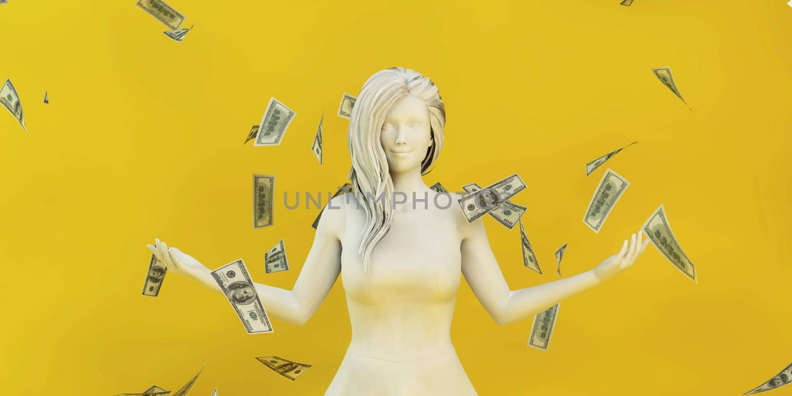 Smart Investment Business Concept With Money Falling