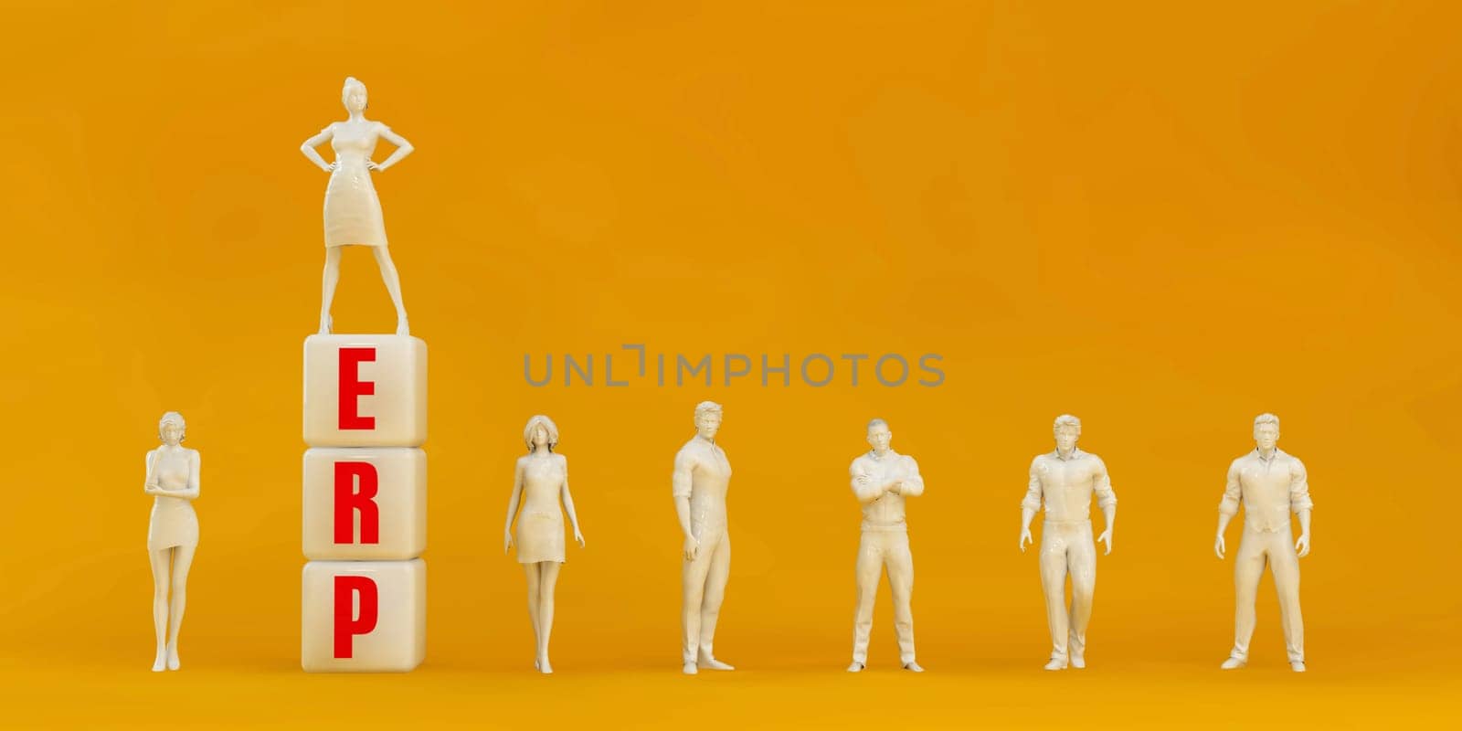 ERP Enterprise Resource Planning Presentation Background in Orange and Red