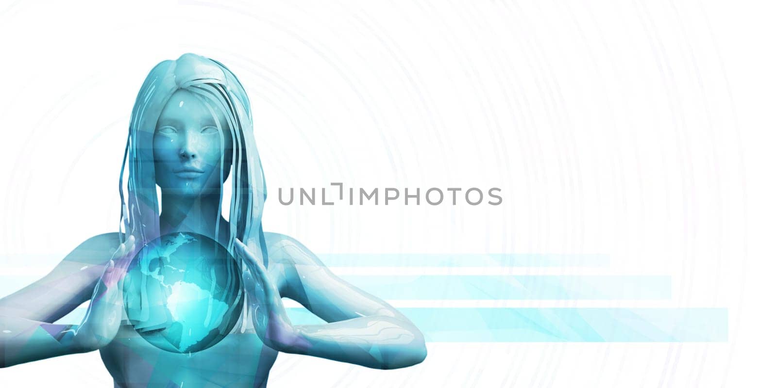 Empowered Woman Presentation Abstract Background Copyspace Backdrop