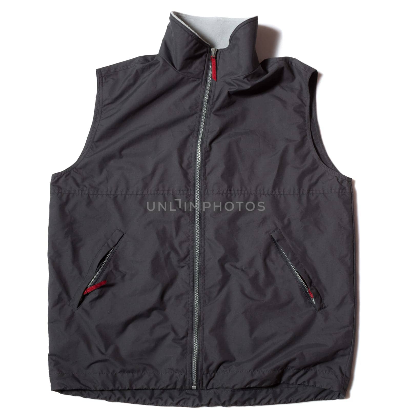 Mens sleeveless jacket gilet windstopper on white background