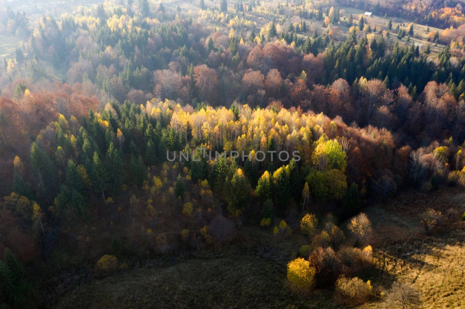 Colorful magic autumn mountain landscape.