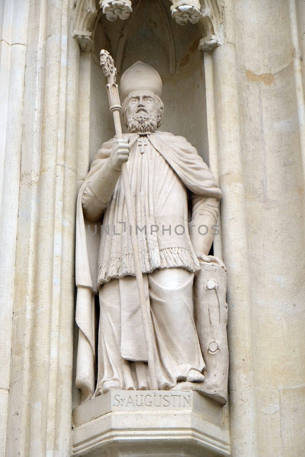 St. Augustine, west portal of the church of St. Mark in Zagreb, Croatia