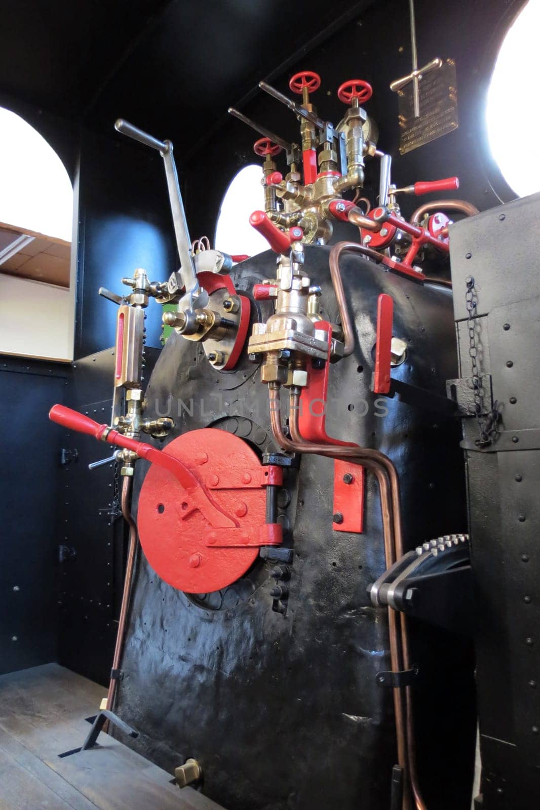 Steam locomotive cockpit