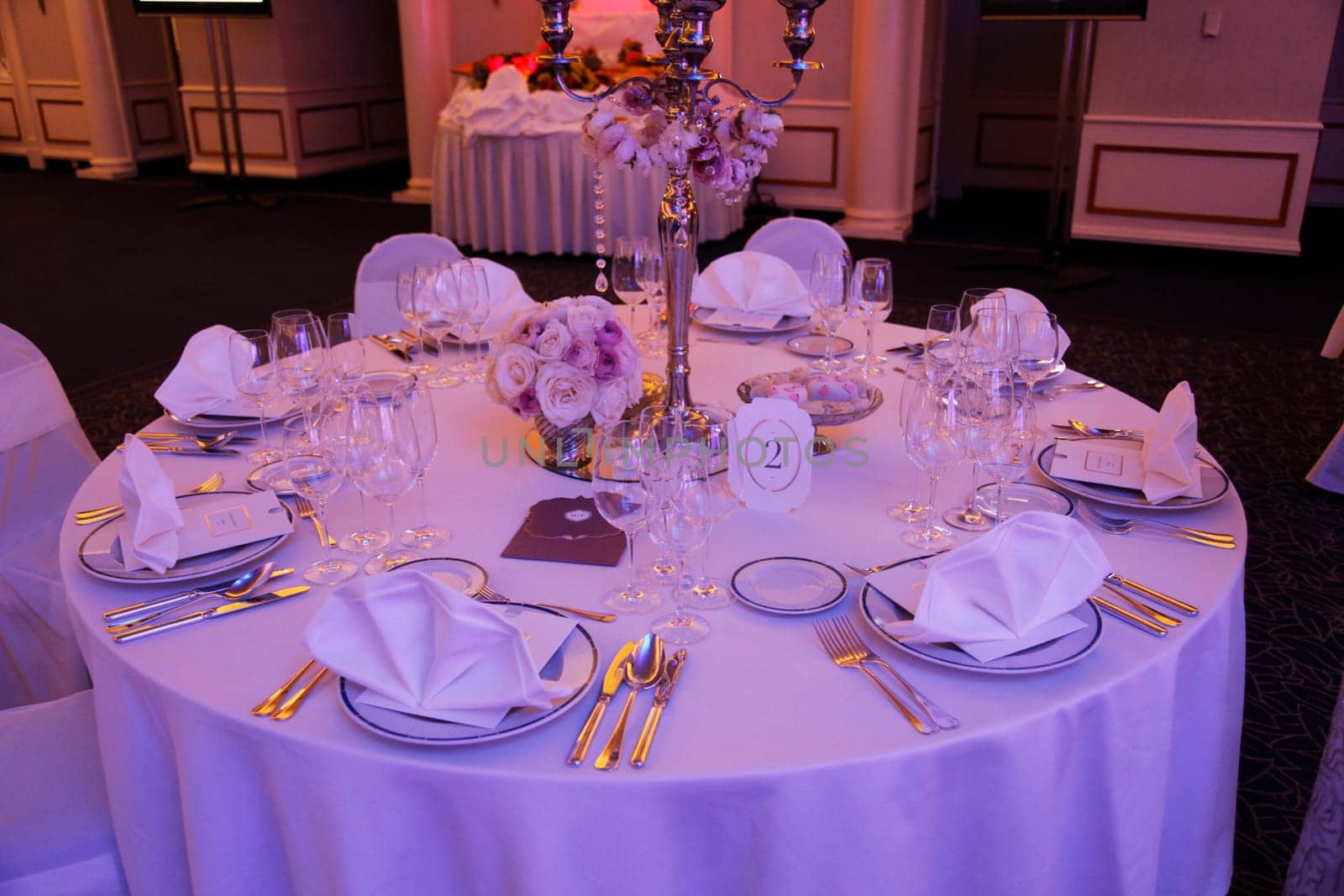 Beautiful table set for wedding