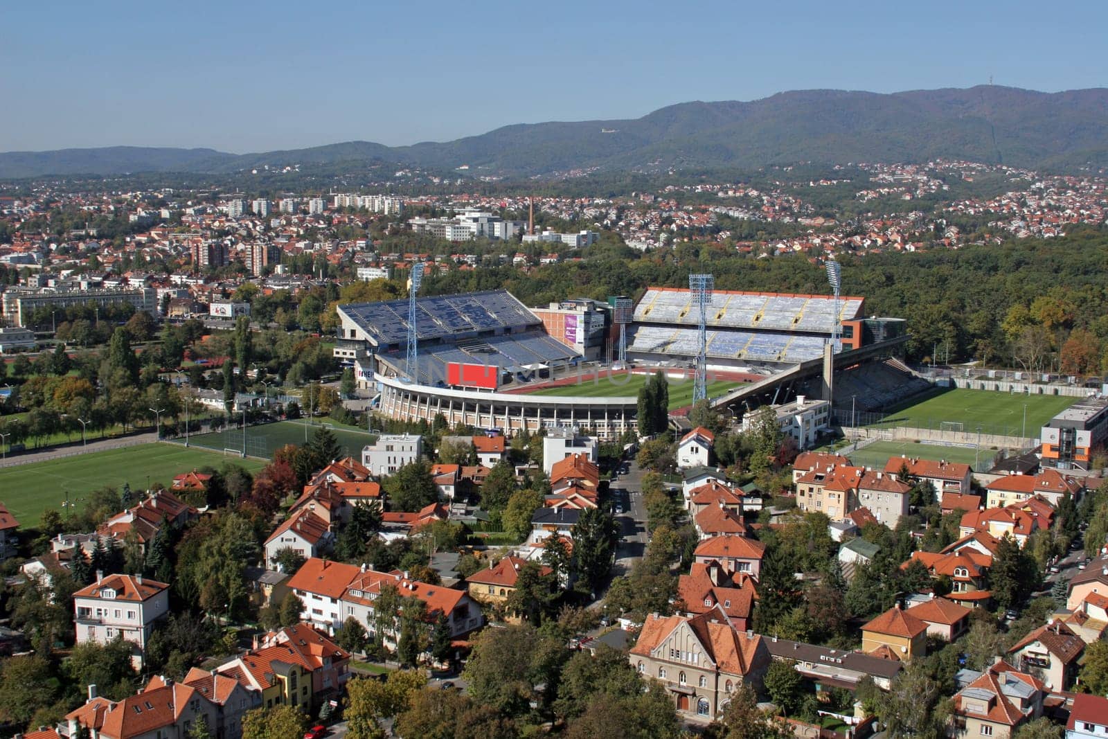 Maksimir stadium is official field for Dinamo football club in Zagreb, Croatia
