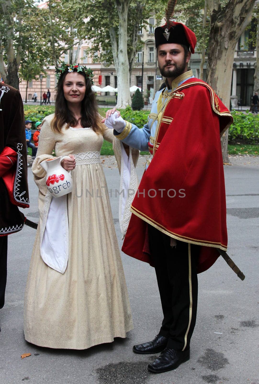 Event Zagreb Time Machine, there was a promenade of the old city costumes from the 19th century in Zagreb, Croatia
