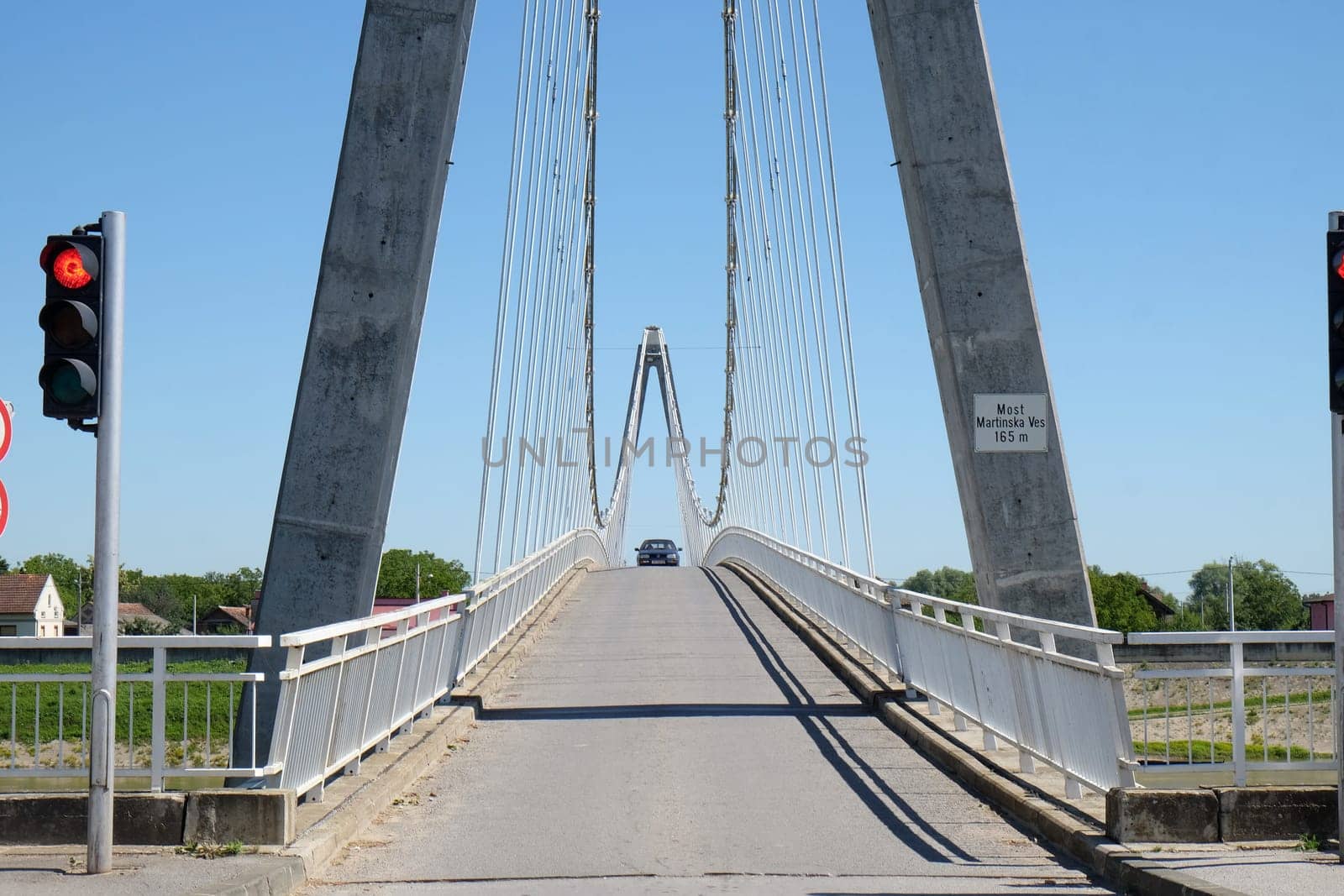 Bridge over the Sava River in Martinska Ves, Croatia