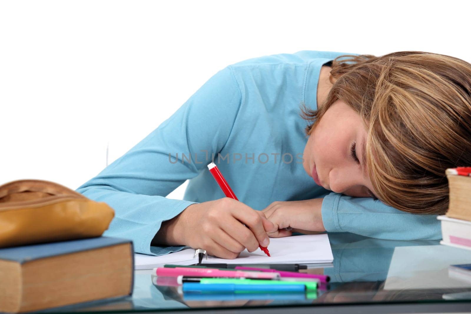 Little kid revising