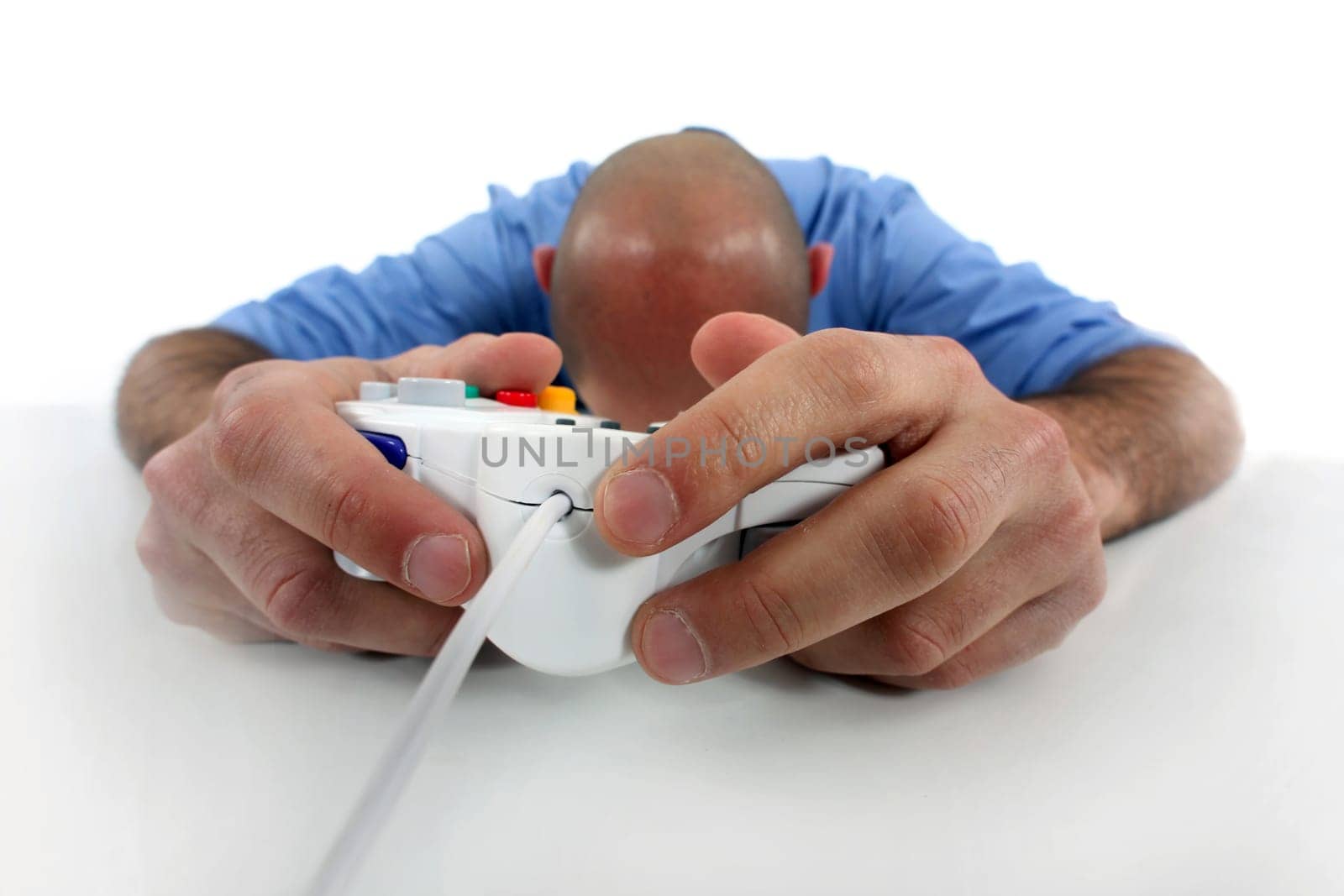 Man with games console