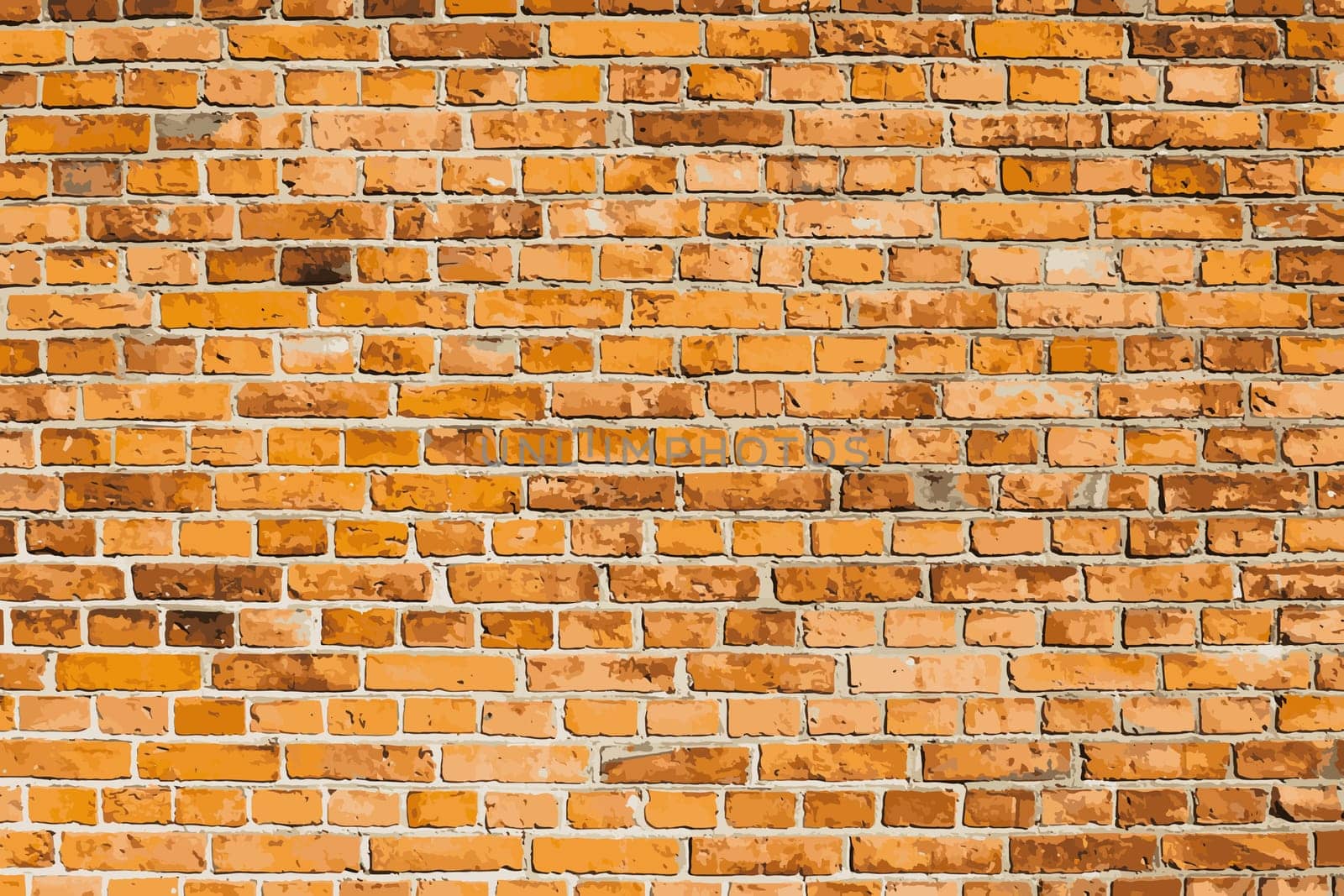 Aged Old Brick Wall Brown Color of Textured Grungy Background. Vector Illustration.