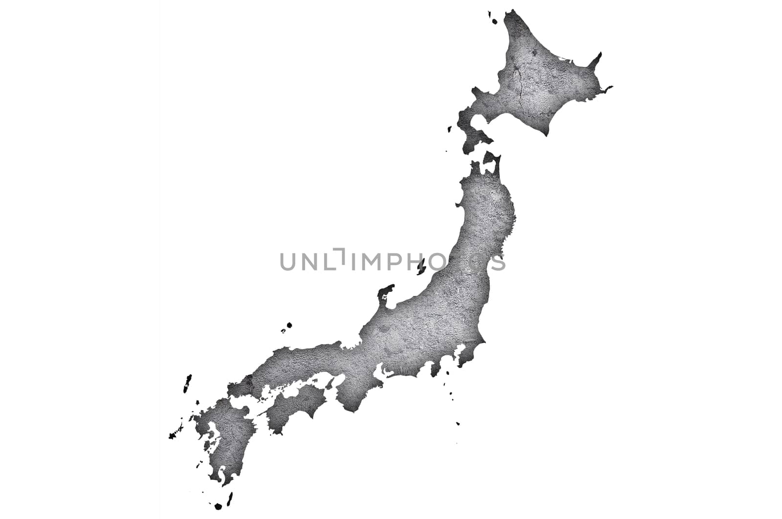 Map of Japan on weathered concrete