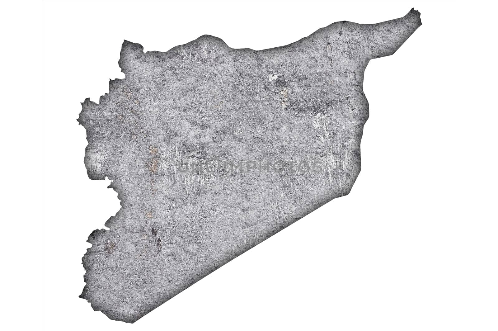 Map of Syria on weathered concrete