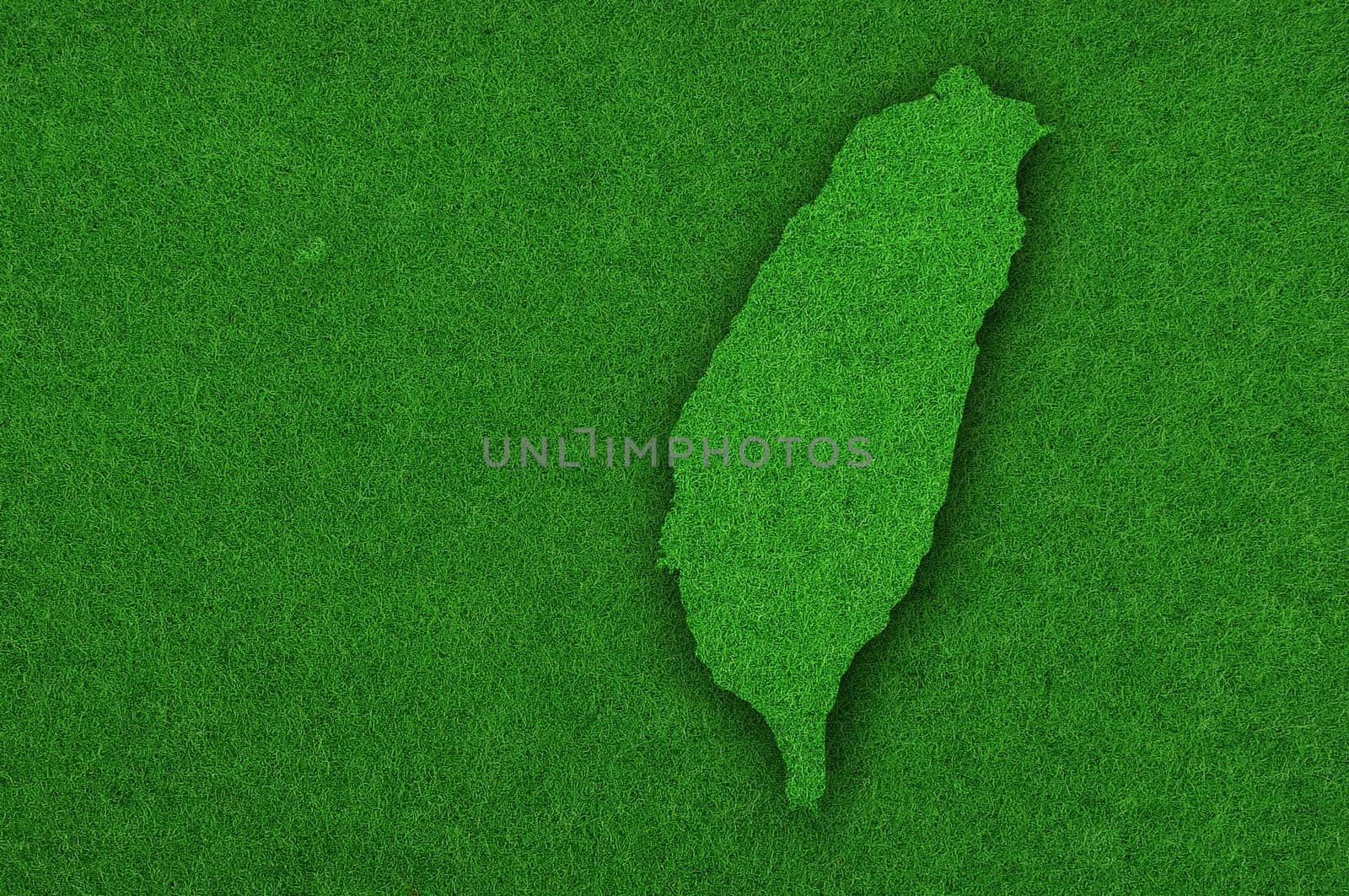 Map of Taiwan on green felt