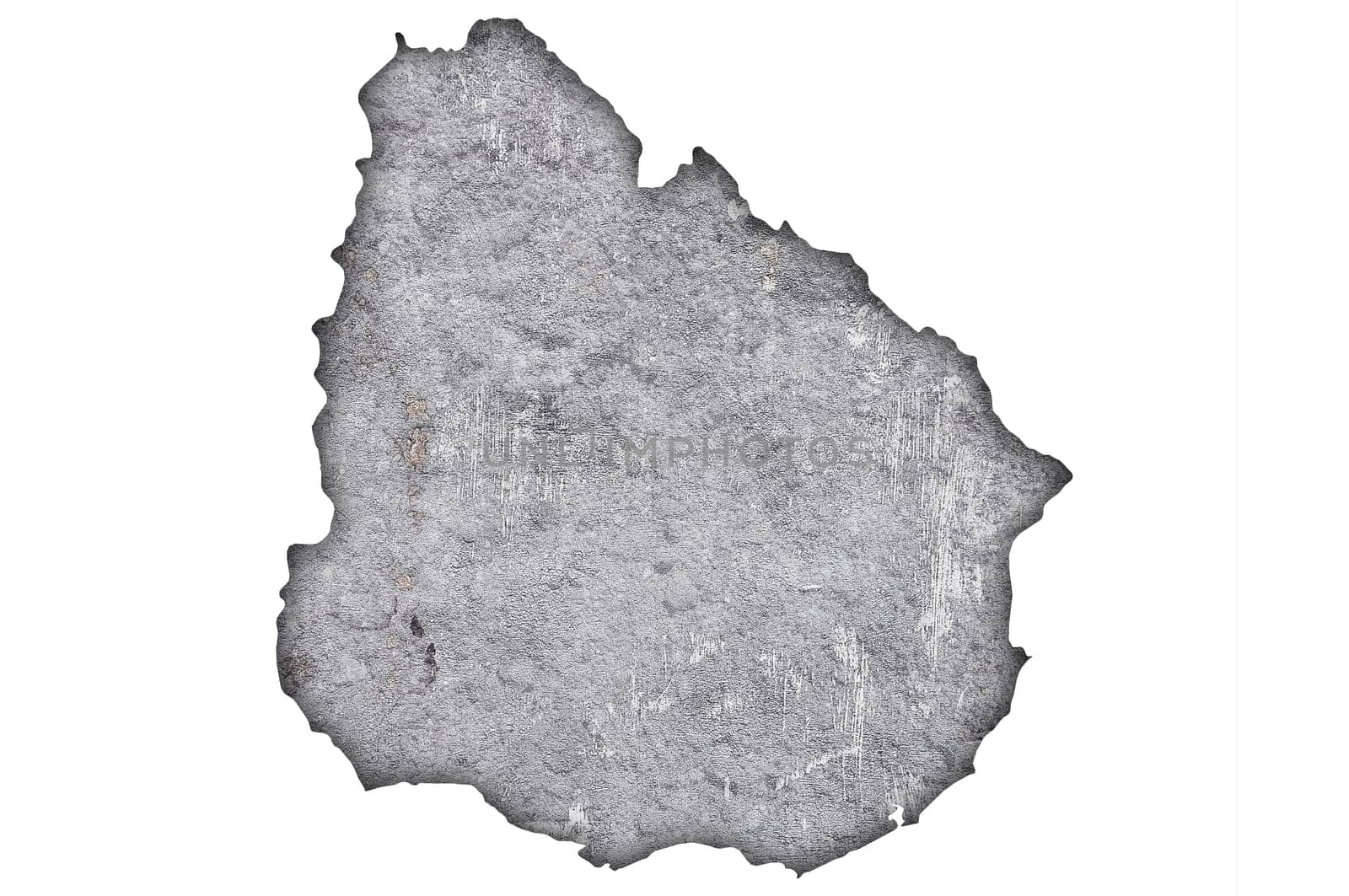 Map of Uruguay on weathered concrete