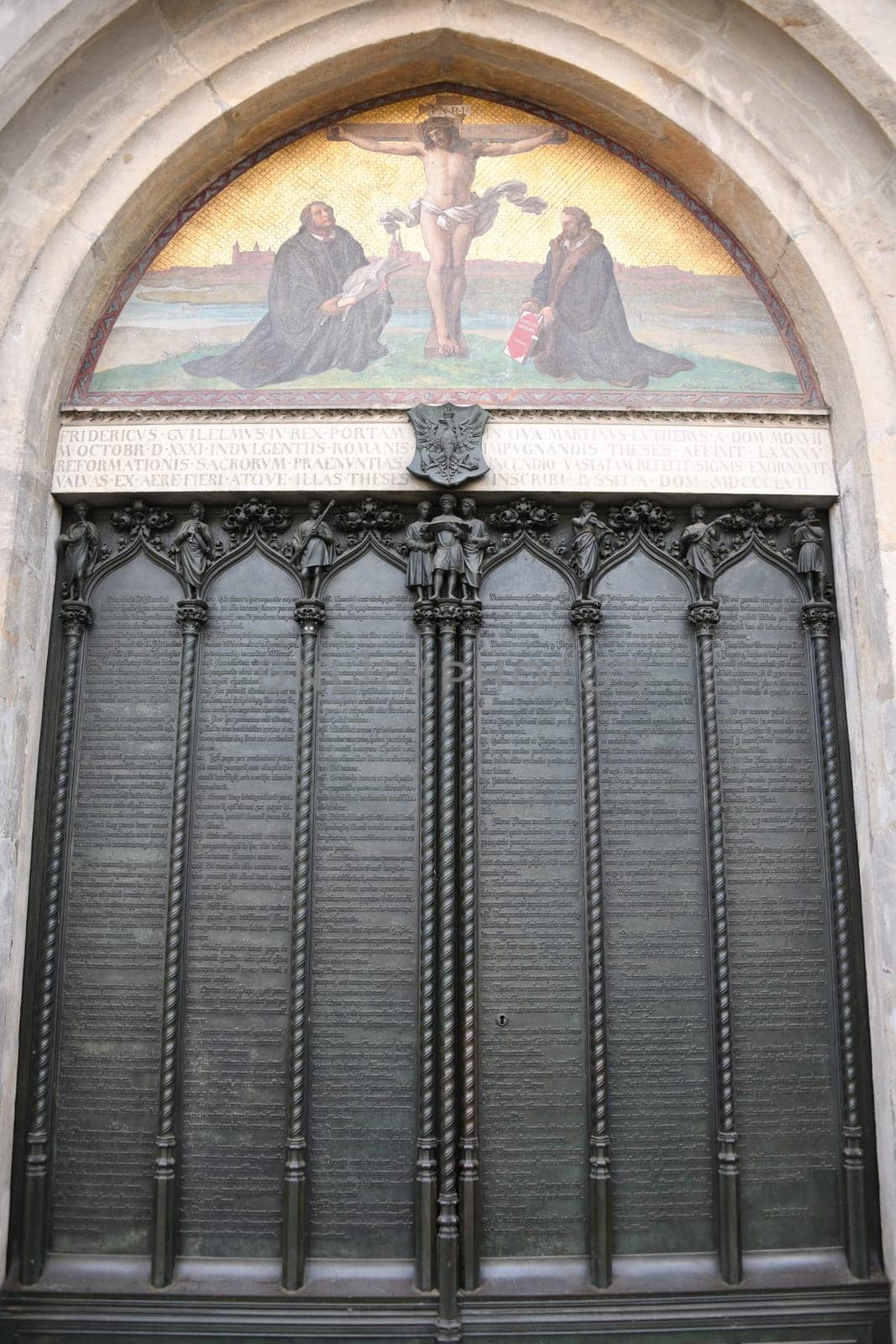 95 Disputationsthesen von Martin Luther at the Theses Door of the Schlosskirche in Wittenberg,Saxony-Anhalt