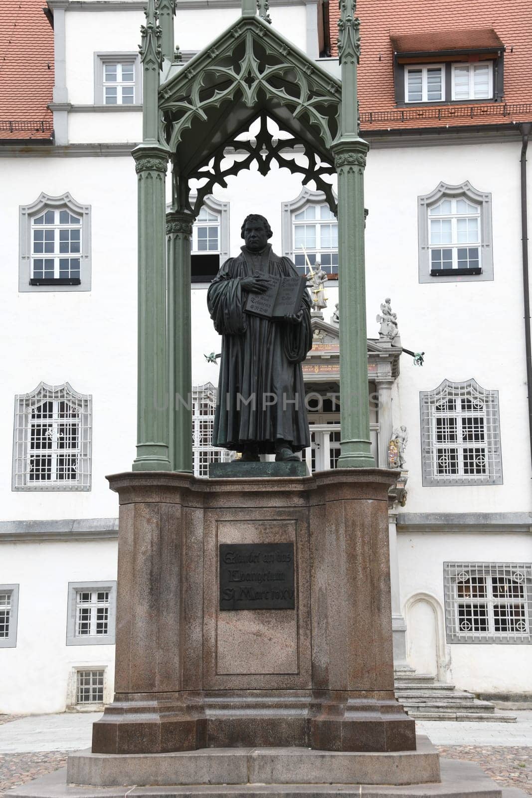 The Luther Monument in Wittenberg in front of the historic town hall on the market square. A sight.
