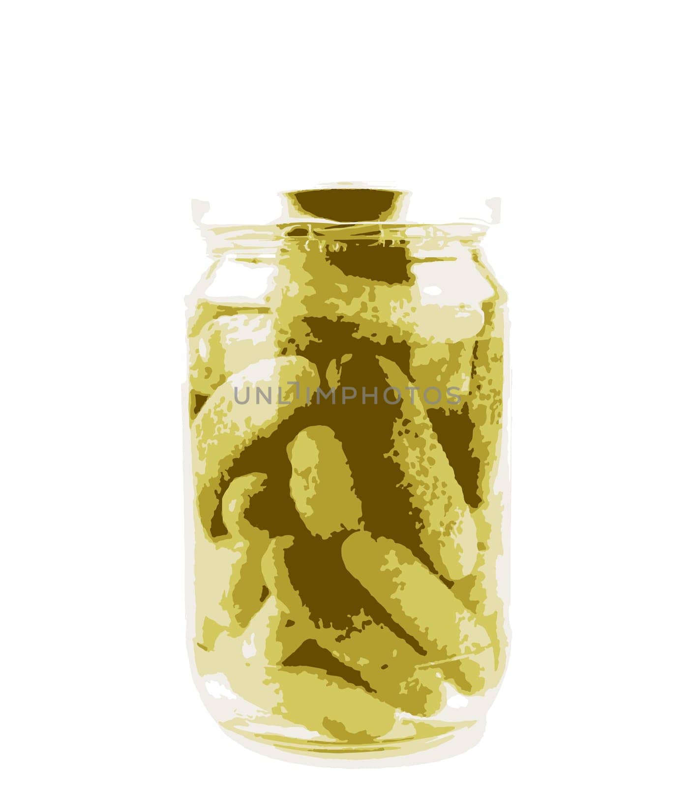 Marinated pickles isolated on a white background