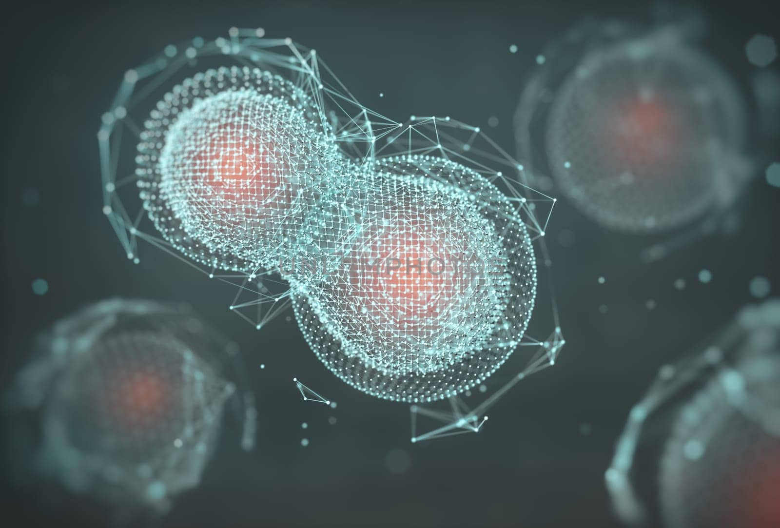 Biotechnology or biotech, concept of creation, division and cellular development. High organic technology with productive purposes.