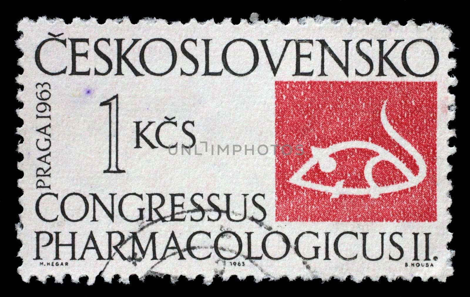 Stamp printed in Czechoslovakia shows International Pharmacological Congress, circa 1963.