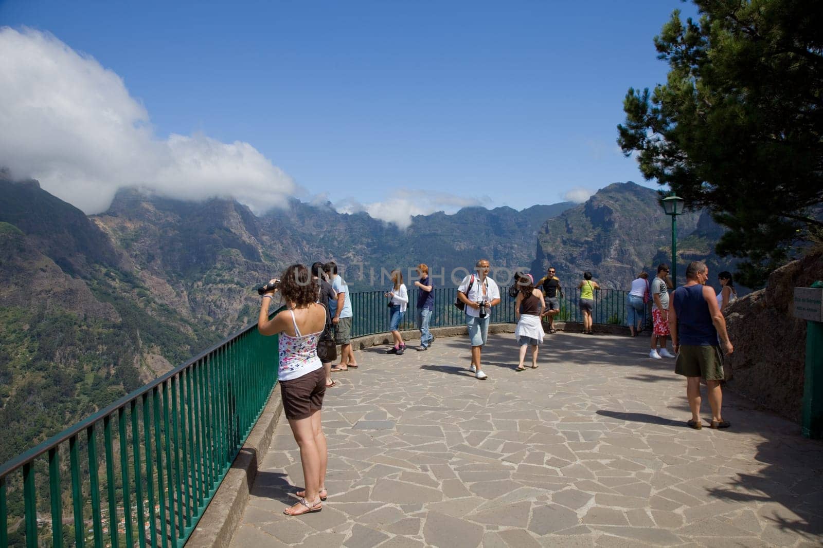 CURRAL DAS FREIRAS, MADEIRA, PORTUGAL - AUGUST 25: people at the beach, on March 13, 2016 in Curral das Freiras, Madeira Island, PORTUGAL