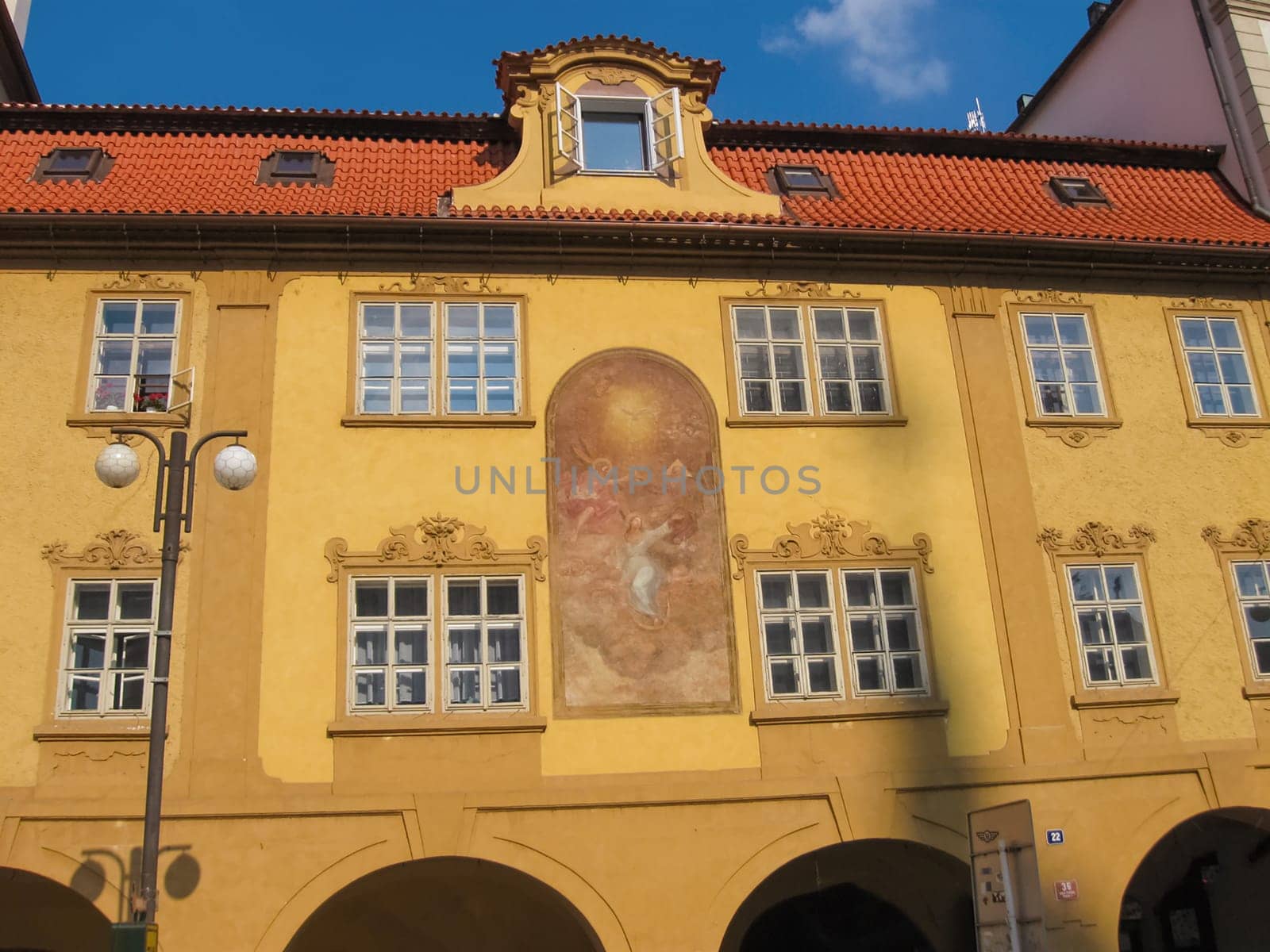 The houses of old architecture in Mala Strana quarter in Prague, Czech Republic