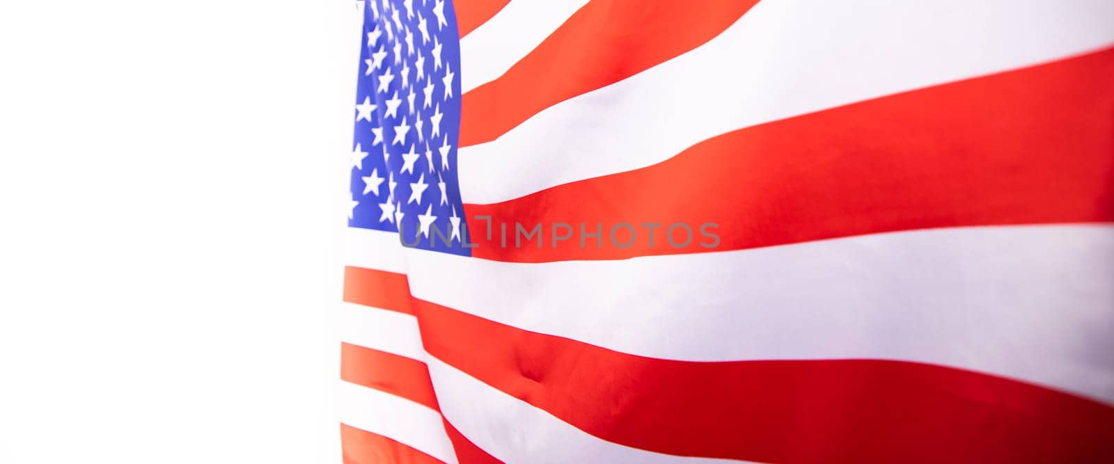 Flag of United States of America waving .
